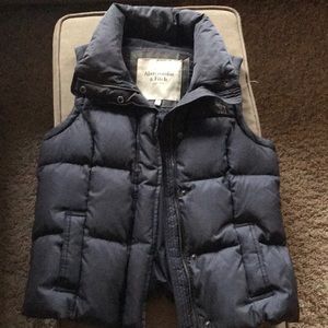 Abercrombie and Fitch Navy Blue Puff Vest